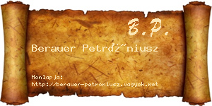 Berauer Petróniusz névjegykártya